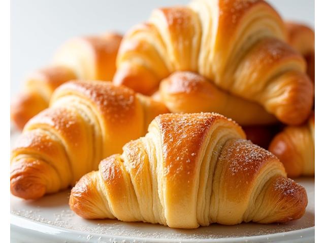 갓 구운 황금빛 크루아상
